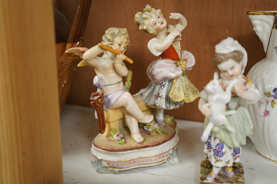 Assorted porcelain to include a Moorcroft oval dish - 23cm long, a collection of Royal Crown Derby teaware and a Robin paper weight, two Herend dishes etc